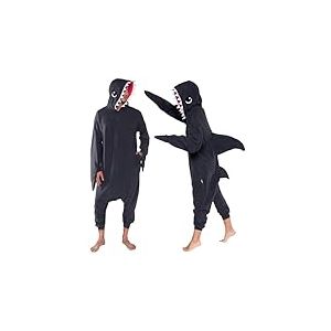Funziez! Costume d&rsquo;Halloween pour adultes, animal et cr&eacute;ature marine, costume de cosplay une pi&egrave;ce en peluche pour hommes et femmes, Motif requin Gris, XX-Large