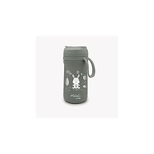 Nuvita 4441 | Bouteille Thermique avec embout en silicone et paille 500 ml | Conserve les boissons chaudes et froides | Thermos pour enfants | Récipient Portable | Sage Green