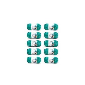 Gründl Laine Funny uni - Laine Chenille Douce pour Le Crochet – Moelleuse et respectueuse de la Peau - 100% Polyester – 10 pelotes 100 g / 120 m – Taille d’Aiguille 5-6 -émeraude