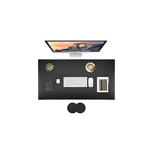 SMART Sous Main Bureau 80 x 40cm - Tapis de Bureau, Tapis de Souris - &Egrave;quipement de Bureau, Protection de Bureau - Similicuir, Double Face, Noir