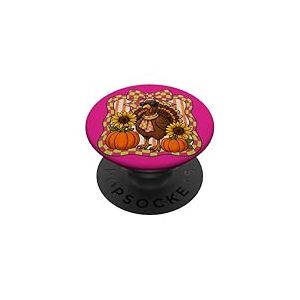 Turquie colorée avec nœud à Damier PopSockets PopGrip Adhésif