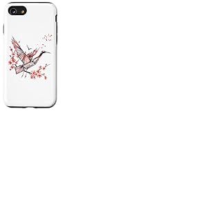 T Grue à Couronne Rouge en Origami Japonais pour Grue du Coque pour iPhone SE (2020) / 7/8