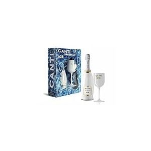 Canti - Petillant D.O.C. ICE, Vin Demi-Sec, Coffret Cadeau avec Verres, &Eacute;labor&eacute; &agrave; Partir du &Eacute;labor&eacute; &agrave; Partir du C&eacute;page Glera de Venise, Go&ucirc;t Croquant et Fruit&eacute;, 1x750 ml (Lot de 6)