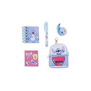 CERD&Aacute; LIFE'S LITTLE MOMENTS Set de papeterie mini sac &agrave; dos Stitch Dimensions 19,5 x 22,5 x 4,5 cm, Sac &agrave; dos unisexe pour enfants, Mod. 83