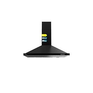 Cecotec Hotte aspirante 90 cm Pyramidale Bolero Flux PM 906500 Black A. Moteur 165 W, Finition noire, Aspiration 650 m3/h, Commande mécanique, 3 niveaux de puissance, Lumière et Filtre à charbon