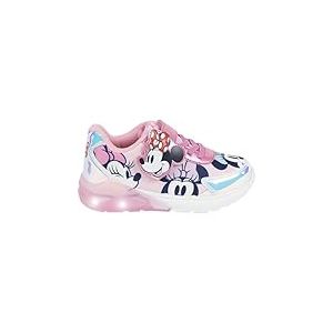 CERDÁ LIFE'S LITTLE MOMENTS Chaussures de Sport pour Fille Minnie Mouse avec lumières LED et Semelle TPR résistante, Style Disney Basket, Rose Clair, 31 EU
