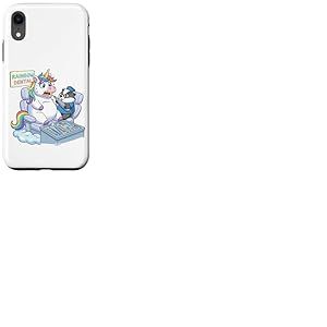 Licorne dr&ocirc;le chez Le Dentiste Rainbow Dental Design Coque pour iPhone XR