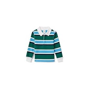 Amazon Essentials Polo de rugby Gar&ccedil;on, Vert &Eacute;meraude Fonc&eacute; Bleu Rayure Large, 5 ans