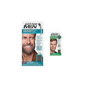 Just For Men Teinture Barbe Ch&acirc;tain Homme M35 & Gel Colorant Cheveux Ch&acirc;tain Homme H35, Couvre Les Cheveux Blancs, Pour Un R&eacute;sultat Naturel