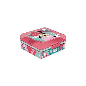 STOR Tataway Bo&icirc;te &agrave; sandwich Disney Minnie &agrave; compartiments multiples pour b&eacute;b&eacute;, en plastique sans BPA, lavable et r&eacute;utilisable