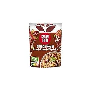 Céréal Bio Quinoa Royal, Tomates Séchées, Piment d’Espelette – Plat Cuisiné Bio Individuel, Micro-Ondable, Saveurs Relevées, Prêt à Réchauffer – 220g