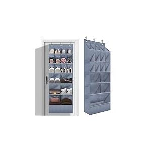 YOKMIVEM Organisateur de chaussures &agrave; suspendre &agrave; la porte avec grande poche, &eacute;tag&egrave;re &agrave; chaussures &agrave; suspendre pour placard, arri&egrave;re de porte, dortoir et porte &eacute;troite, &eacute;tag&egrave;re &agrave; chaussures avec 17