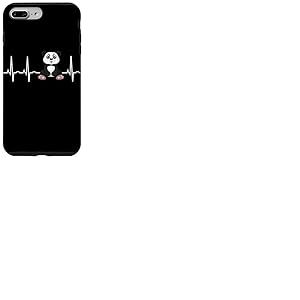 Panda Heartbeat Panda EKG Heart Idée amusante pour les amateurs de panda Coque pour iPhone 7 Plus/8 Plus