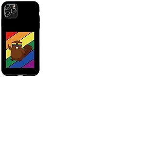LGBTQ Drapeau Gay Pride Mois Rainbow Beaver avec Lunettes LGBT Coque pour iPhone 11 Pro Max