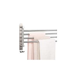 NearMoon Porte-Serviettes pivotant, &eacute;pais en Acier Inoxydable SUS304 &agrave; 4 Bras, Porte-Serviettes Mural Peu encombrant avec Crochet, Crochet antirouille pour Salle de Bain, Cuisine (Nickel bross&eacute;)