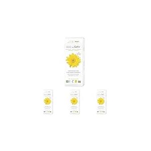 ECO by Naty Serviettes Ecologiques Super - Serviettes hygiéniques à base de plantes et absorbantes, produit menstruel en coton biologique, meilleur pour la santé féminine (12 unités) (Lot de 4)