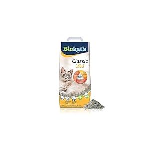 Biokat’s Classic 3in1 sans parfum - Litière pour chats agglomérante avec grains de 3 tailles différentes - 1 sac (1 à 10 l)