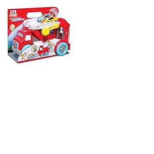 Bburago BB Junior - Mon 1er Camion De Transport &Eacute;volutif 3 en 1 - Jouet pour Tout-Petits avec 2 V&eacute;hicules &Agrave; Roues Libres Inclus - Ma Premi&egrave;re Collection - Jeu D&rsquo;&Eacute;veil Ludique Et &Eacute;ducatif pour Enfants
