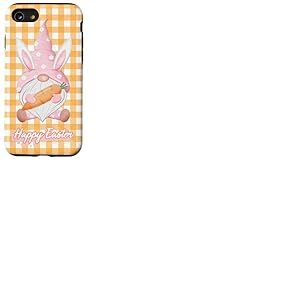 Nain de Jardin Vichy Rose avec Oreilles de Lapin Coque pour iPhone SE (2020) / 7/8