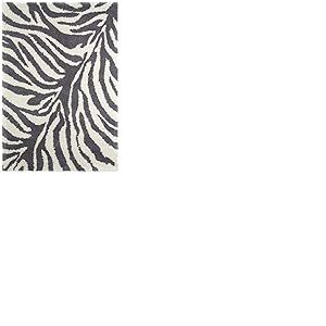 Mint Rugs Tapis à Poils Longs Desert Doux et Duveteux Motif zèbre (120 x 170 cm, 100% polypropylène, Compatible avec Chauffage au Sol, Robuste), Gris/crème, 120 x 170 cm