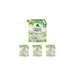 Maison Verte - Recharge Lessive Liquide - Parfum Fraîcheur d'Ete - Lessive Détachante - Peaux Sensibles - Efficace dès 20°C - 5 Enzymes Actives d'Origine Naturelle - Sans Conservateurs - 33 Lavages