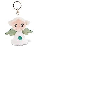 NICI 47061 Porte-clés Ange Gardien "Good Luck" 9 cm – Porte clef fille anges porte-bonheur avec trèfle – Animal en peluche doté d’une attache pour cordon, trousseau et porte-clés