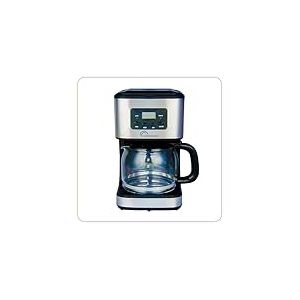 LITTLE BALANCE 8630 Café Control, Cafetière Filtre, Programmable 24h, Verseuse verre, 12 tasses, 900 W, Finitions Inox, Noir