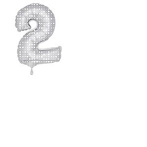 Folate 631402 - Ballon de fleuret num&eacute;ro 2 - blanc/d'argent - environ 86 cm