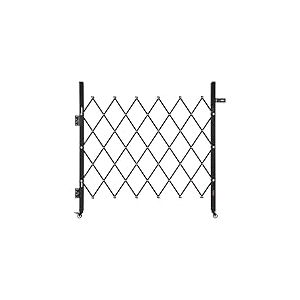 VEVOR Barri&egrave;re de S&eacute;curit&eacute; Extensible de 110 x 131 cm, Portail Ciseau Simple, Verrouillable et R&eacute;tractable, en Acier Solide, avec Roues Pivotants &agrave; 360&deg;, pour Entr&eacute;e, Garage, Entrep&ocirc;t et Piscine