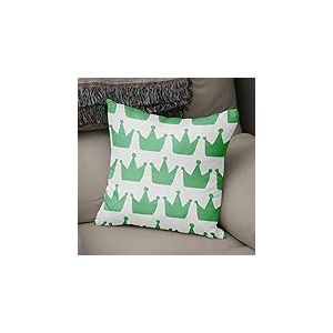 BonaMaison Housse de Coussin Motif, Vert pétrole et Blanc Taie d'oreiller pour Lit Voiture Canapé Maison Salon Chambre, Décoration D'intérieur, 43x43cm - Conçu et Fabriqué en Turquie