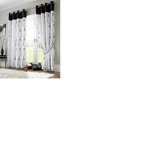 Tahiti doublé Voile Rideaux à œillets, Tissu, Chocolat, 56 x 72-inch