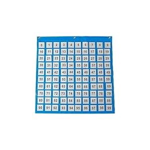Dohe Educa - Panneau 100 poches pour apprendre les tables de multiplication et les mathématiques - Avec cartes de 0 à 99 - Matériel scolaire et éducatif