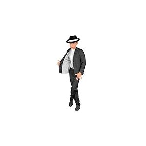 W WIDMANN MILANO Party Fashion - Costume enfant gangster, costume gris à rayures, mafia boss, costume de casino