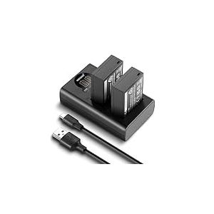 NEEWER NP-W126/NP-W126s Chargeur de Batterie de Remplacement avec 2 Chargeur et C&acirc;ble USB C, 2 Batteries 1140mAh Compatibles avec Fuji X100VI X-T30 II X-S10 X-T200 X100F X100V X-A5 X-T50 X-Pro3 X-T3