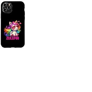 Zulema - Nom personnalis&eacute; - Licorne color&eacute;e - pour Femmes et Filles Coque pour iPhone 11 Pro