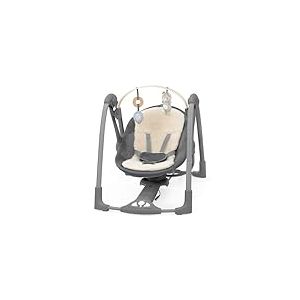 Ingenuity, Balancelle Portable Every Season Swing 'n Go avec Arc d'Activités en Bois Amovible et Balancement Motorisé, pour Enfants de 0 à 9 Mois, Gris - Wesley