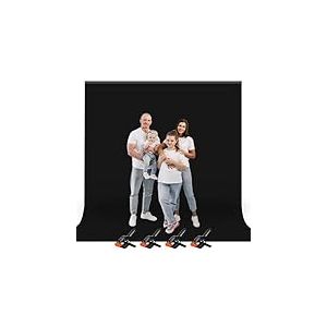 Heysily Toile de Fond Photo Noir 3x3m - Fond Photobooth Backdrop Lavable pour Studio Photo, Streaming, Youtube et Production Vidéo, Portable & Pliable Toile de Fond Studio Photo avec 4 Pinces