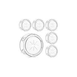 Alyvisun 6 Pièces Adhesif Accroche Torchon, ABS Rond Cuisine Porte Torchon, Accroche Serviette Autocollant Sans Percage pour Salle de Bain, Crochet Torchon Mural