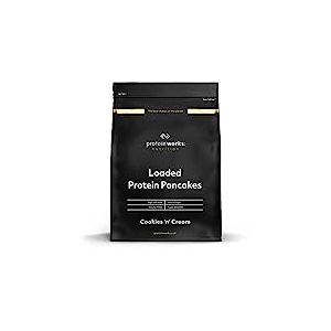 Loaded Pancakes Prot&eacute;in&eacute;s | Petit d&eacute;jeuner riche en prot&eacute;ines | Encas &agrave; faible teneur en sucre | Facile et rapide &agrave; pr&eacute;parer | Cookies Cr&egrave;me | Protein Works | 1kg