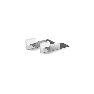 Meliconi Ghost Cube Soundbar Blanc, système de Cache-câbles modulable avec étagère en Verre idéale pour Barre de Son