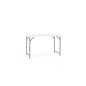 Flash Meuble 61 cm W X 48' l r&eacute;glable en Hauteur en Granit Plastique Blanc Table Pliante