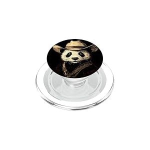 Yeehaw Vibes avec un panda au look cowboy PopSockets PopGrip pour MagSafe