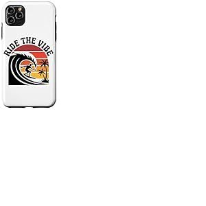 Chemise Ride The Vibe T-Shirt Graphique Cool Retro Surf Wave Sunset Coque pour iPhone 11 Pro Max