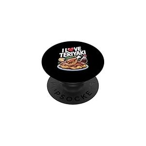 Assiette à sauce poulet Teriyaki I Love PopSockets PopGrip Adhésif