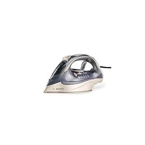 Beldray Fer à Repasser Vapeur Titanium Powerlite, Fer à Vapeur avec Semelle en Céramique, Jet de Vapeur 200g/min et Réservoir d'Eau 320ml, Arrêt automatique, Voyants Préchauffage, Cordon 3M