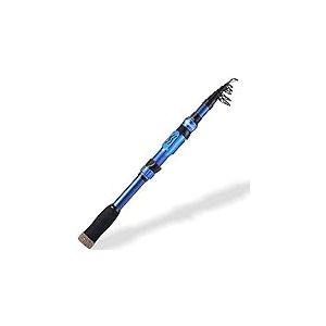 Sougayilang Canne à pêche télescopique Portable en Fibre de Carbone de 24 tonnes, siège de Moulinet usiné CNC, poignée Confortable en EVA, Canne à pêche de Voyage pour pêche à la Truite (Bleu, 3 m)