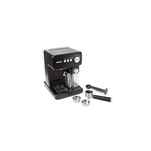 Breville Prima Latte One-Touch Machine à Expresso - Mousseur à Lait Automatique - Machine à Café pour Cappuccinos, Lattes et Plus encore - Pompe Italienne 15 Bars - Noir - Vcf183X