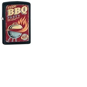 Zippo Briquet temp&ecirc;te BBQ Party, f&ecirc;te barbecue, noir mat, image couleur, rechargeable, r&eacute;utilisable, design coupe-vent, bo&icirc;te cadeau, fabriqu&eacute; aux &Eacute;tats-Unis