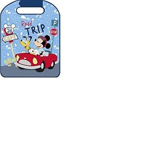 TataWay - Protection de siège Auto Disney Mickey Mouse, Fixation appuie-tête Velcro, Élastiques avec Crochets, Bleu, Universale, PVC