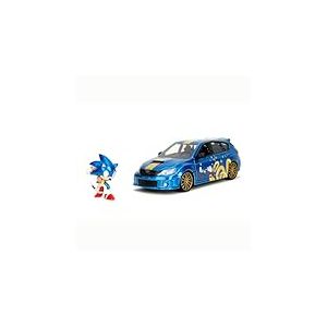 Jada Toys Sonic The Hedgehog - Voiture Miniature Subaru Impreza WRX STI 2012 (19 cm) avec Figurine (6 cm) - avec Portes ouvrantes - Ensemble de Jouets en m&eacute;tal pour Fans et Enfants &agrave; partir de 8 Ans
